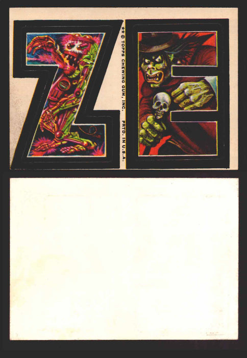 1973-74 Monster Initials Vintage Sticker Trading Cards You Pick Singles #1-#132 Z E  - TvMovieCards.com