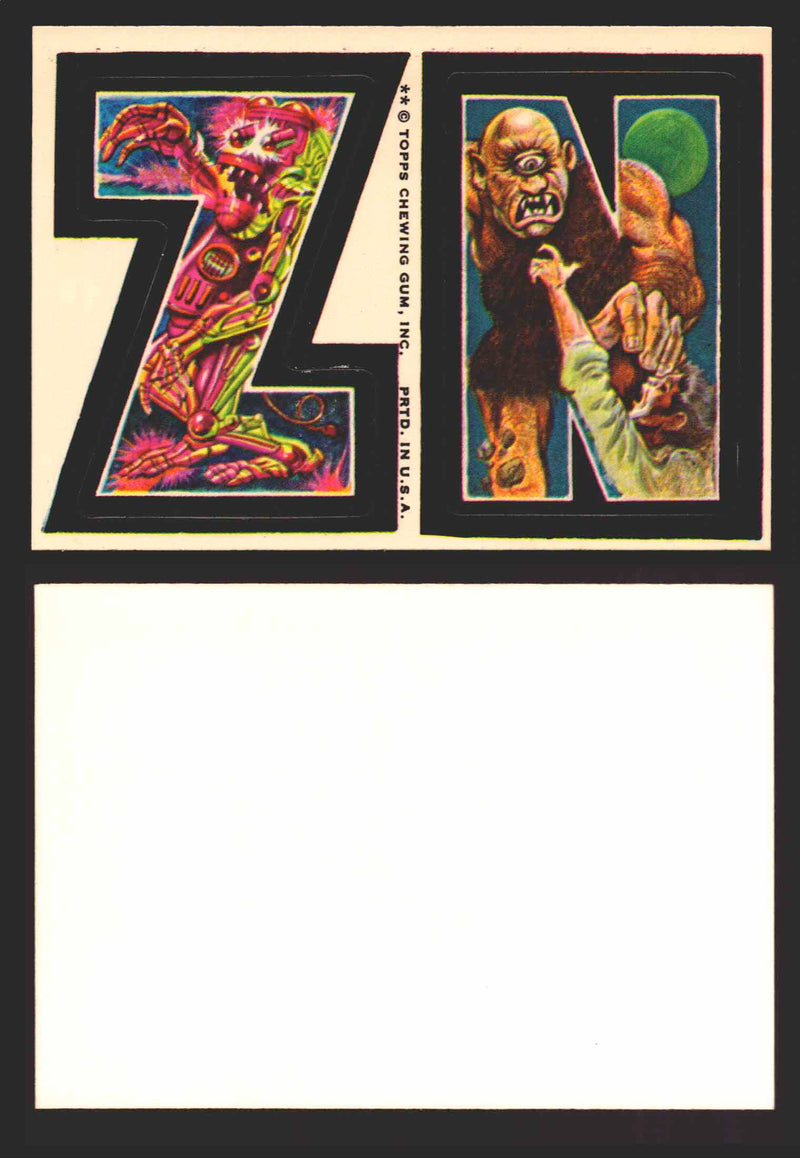 1973-74 Monster Initials Vintage Sticker Trading Cards You Pick Singles #1-#132 Z N  - TvMovieCards.com